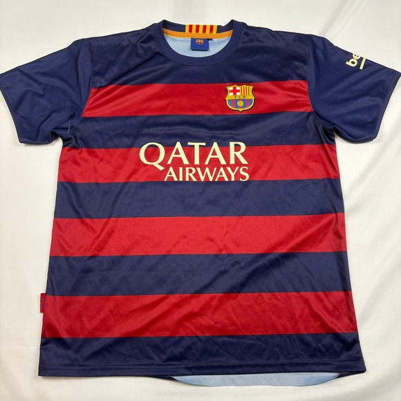 FC Barcelona Messi 10 Soccer Jersey Qatar Airways UNICEF Barca Mens XL - Picture 1 of 12